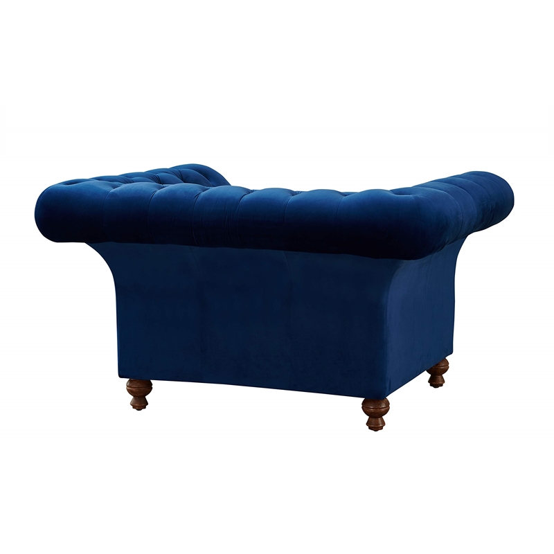 Crafters and Weavers Craftsman Mission Fabric Arm Chair in Sapphire Blue