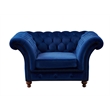 Crafters and Weavers Craftsman Mission Fabric Arm Chair in Sapphire Blue