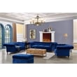 Crafters and Weavers Craftsman Mission Fabric Sloped Arm Loveseat in Blue