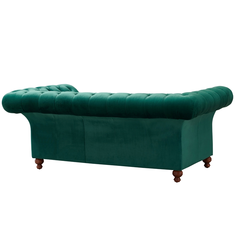 Crafters and Weavers Craftsman Mission Fabric Sloped Arm Loveseat in Yellow