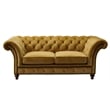 Crafters and Weavers Craftsman Mission Fabric Sloped Arm Loveseat in Yellow