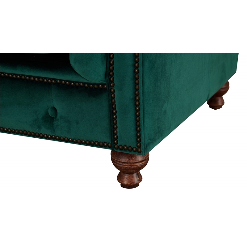 Crafters and Weavers Craftsman Mission Fabric Arm Chair in Green