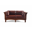 Crafters and Weavers Arts and Crafts Leather Loveseat in Chestnut