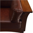 Crafters and Weavers Arts and Crafts Leather Loveseat in Chestnut