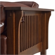 Crafters and Weavers Arts and Crafts Leather Loveseat in Chestnut