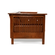 Crafters and Weavers Arts and Crafts Leather Cubic Loveseat in Chestnut