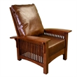 Crafters and Weavers Arts and Crafts Leather Morris Chair in Brown