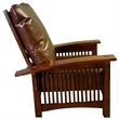 Crafters and Weavers Arts and Crafts Leather Morris Chair in Brown