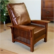 Crafters and Weavers Arts and Crafts Leather Morris Chair in Brown