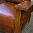 Crafters and Weavers Arts and Crafts Leather Morris Chair in Reddish Brown