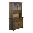 Crafters and Weavers Arts and Crafts Solid Wood/Glass China Cabinet in Walnut
