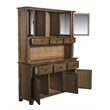Crafters and Weavers Arts and Crafts 6-Drawer Solid Wood China Cabinet in Walnut