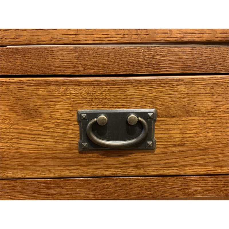 Crafters and Weavers Arts and Crafts 6-Drawer Solid Wood China Cabinet in Cherry