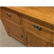 Crafters and Weavers Arts and Crafts 6-Drawer Solid Wood China Cabinet in Cherry
