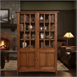 Crafters and Weavers Arts and Crafts Solid Wood Display China Cabinet in Walnut