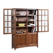 Crafters and Weavers Arts and Crafts Solid Wood Display China Cabinet in Walnut