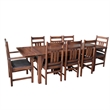 Crafters and Weavers Arts and Crafts Solid Wood Stow Leaf Dining Table in Walnut
