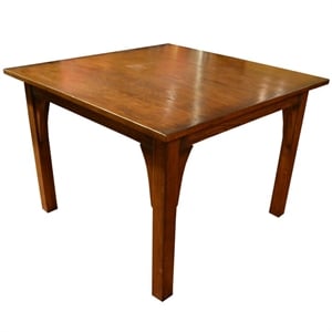 Crafters and Weavers Arts and Crafts Solid Wood Square Dining Table in Walnut