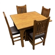 Crafters and Weavers Arts and Crafts Solid Wood Dining Table Set in Oak