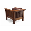 Crafters and Weavers Arts and Crafts Leather Arm Chair in Chestnut