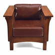 Crafters and Weavers Arts and Crafts Leather Arm Chair in Chestnut