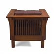 Crafters and Weavers Arts and Crafts Leather Arm Chair in Chestnut