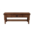 Crafters and Weavers Arts and Crafts 1 Drawer Wood Coffee Table in Walnut