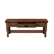 Crafters and Weavers Arts and Crafts 1 Drawer Wood Coffee Table in Walnut