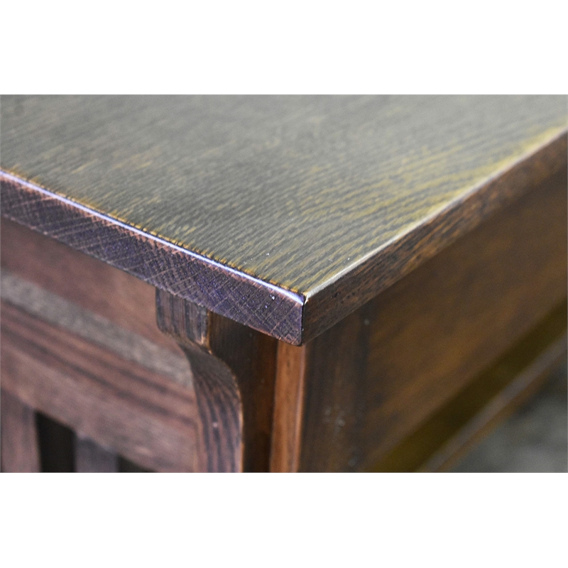 Crafters and Weavers Arts and Crafts 1 Drawer Wood Coffee Table in Walnut