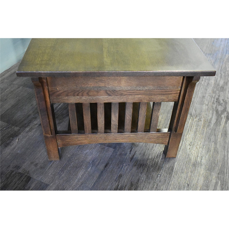 Crafters and Weavers Arts and Crafts 1 Drawer Wood Coffee Table in Walnut