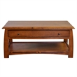 Crafters and Weavers Arts and Crafts 1 Drawer Wood Coffee Table in Cherry