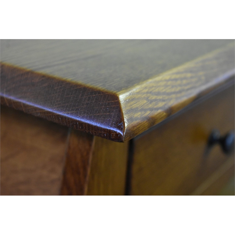 Crafters and Weavers Arts and Crafts 1 Drawer Wood Coffee Table in Cherry