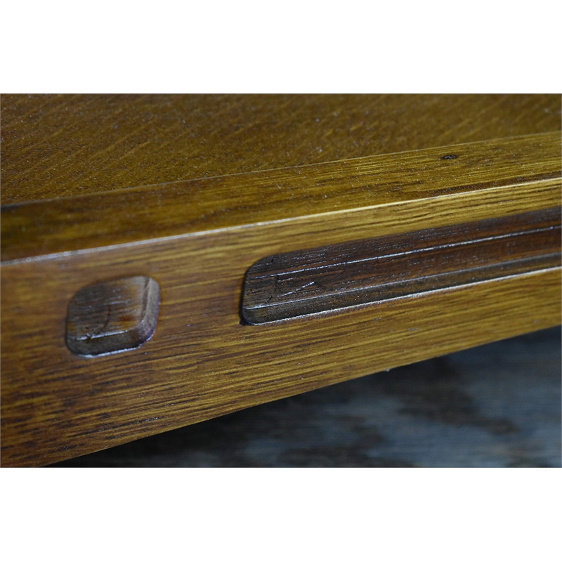 Crafters and Weavers Arts and Crafts 1 Drawer Wood Coffee Table in Cherry