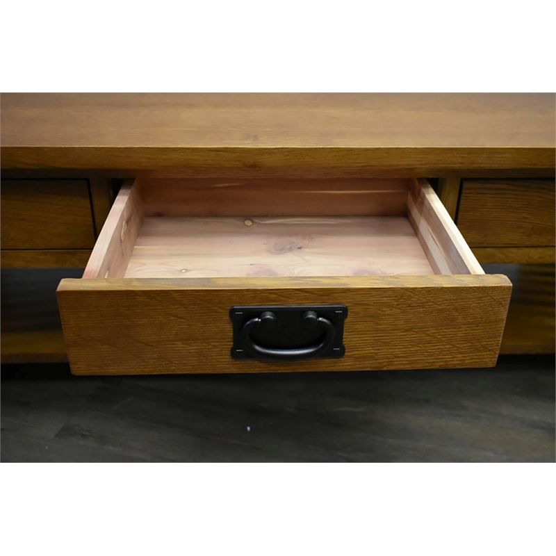 Crafters and Weavers Arts and Crafts Wood Coffee Table in Cherry