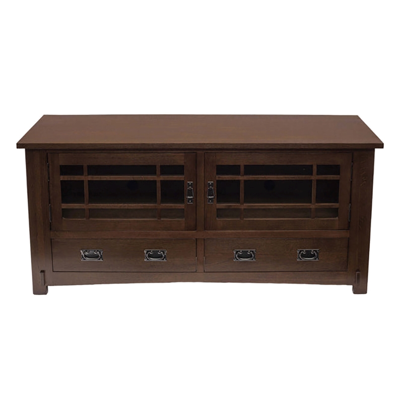 Crafters and Weavers Arts and Crafts Wood TV Stand for TVs up to 60