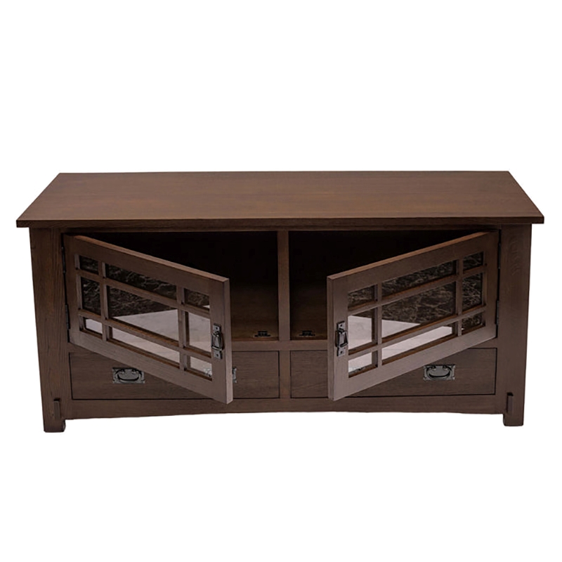 Crafters and Weavers Arts and Crafts Wood TV Stand for TVs up to 60