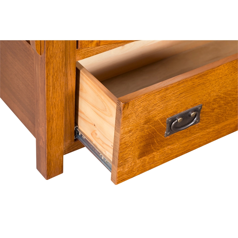 Crafters and Weavers Arts and Crafts Wood TV Stand for TVs up to 72