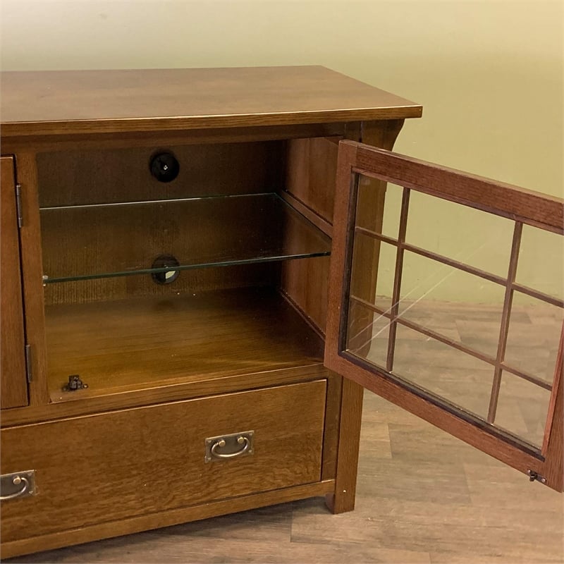 Crafters and Weavers Arts and Crafts Wood TV Stand for TVs up to 72