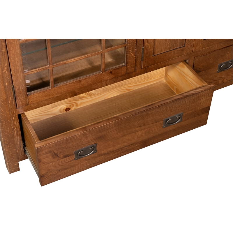 Crafters and Weavers Arts and Crafts Wood TV Stand for TVs up to 72