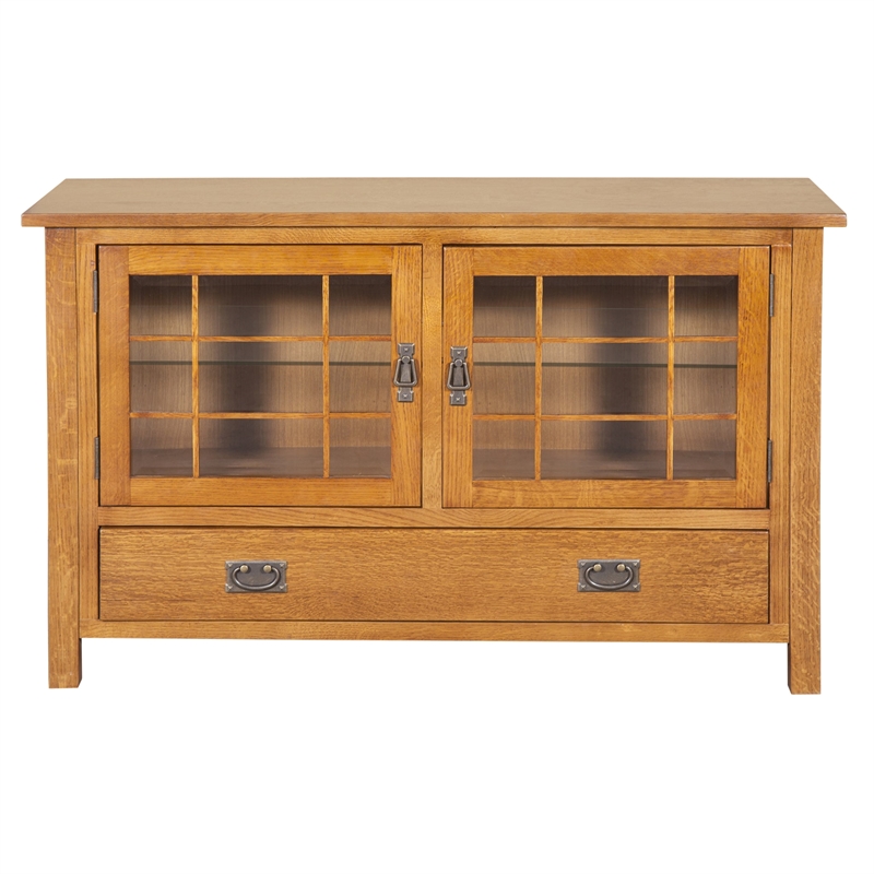 Crafters and Weavers Arts and Crafts Wood TV Stand for TVs up to 48