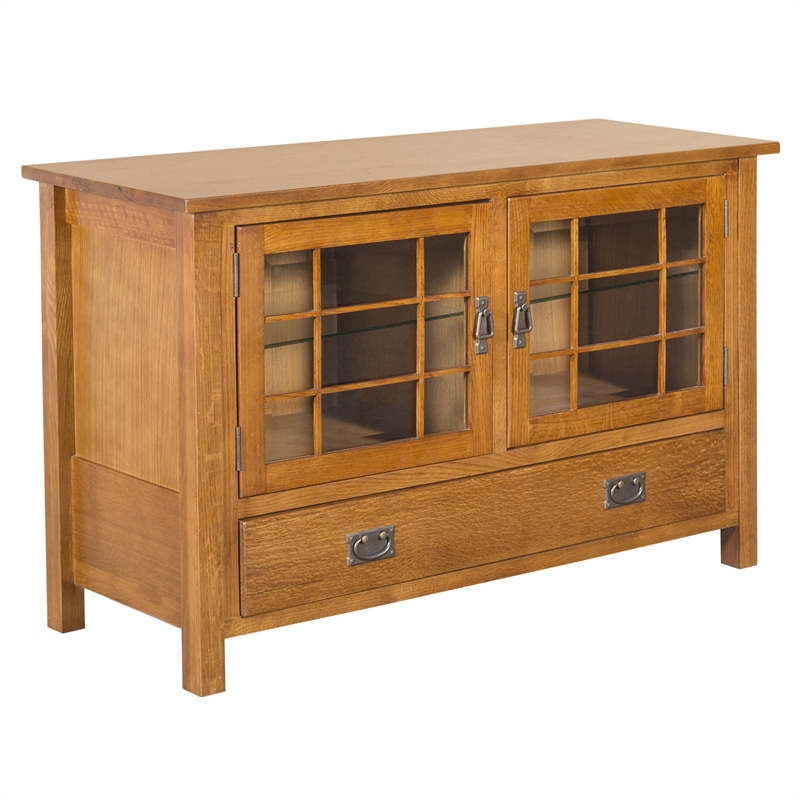 Crafters and Weavers Arts and Crafts Wood TV Stand for TVs up to 48