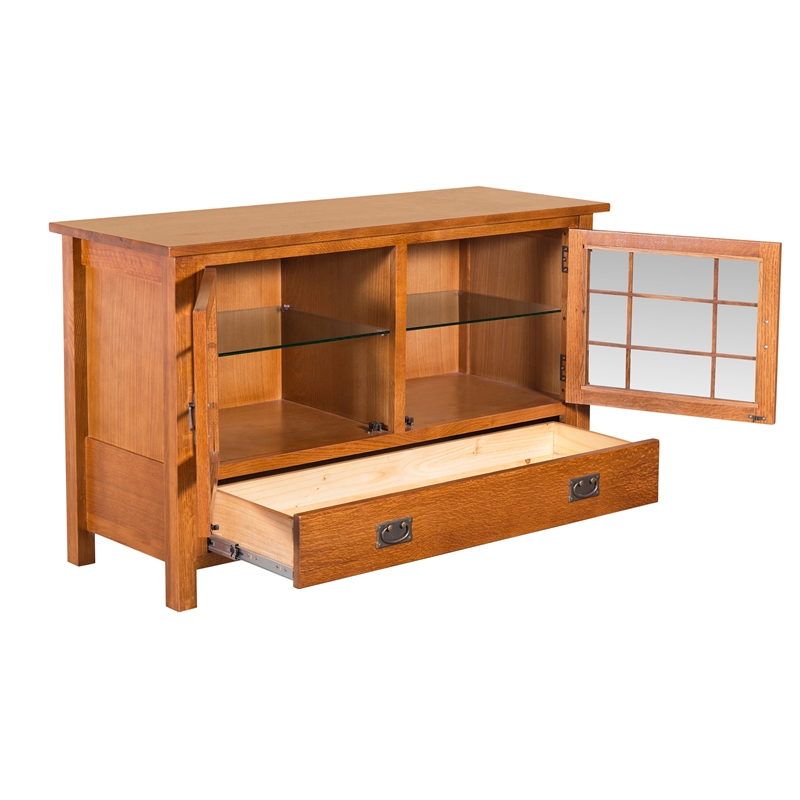 Crafters and Weavers Arts and Crafts Wood TV Stand for TVs up to 48