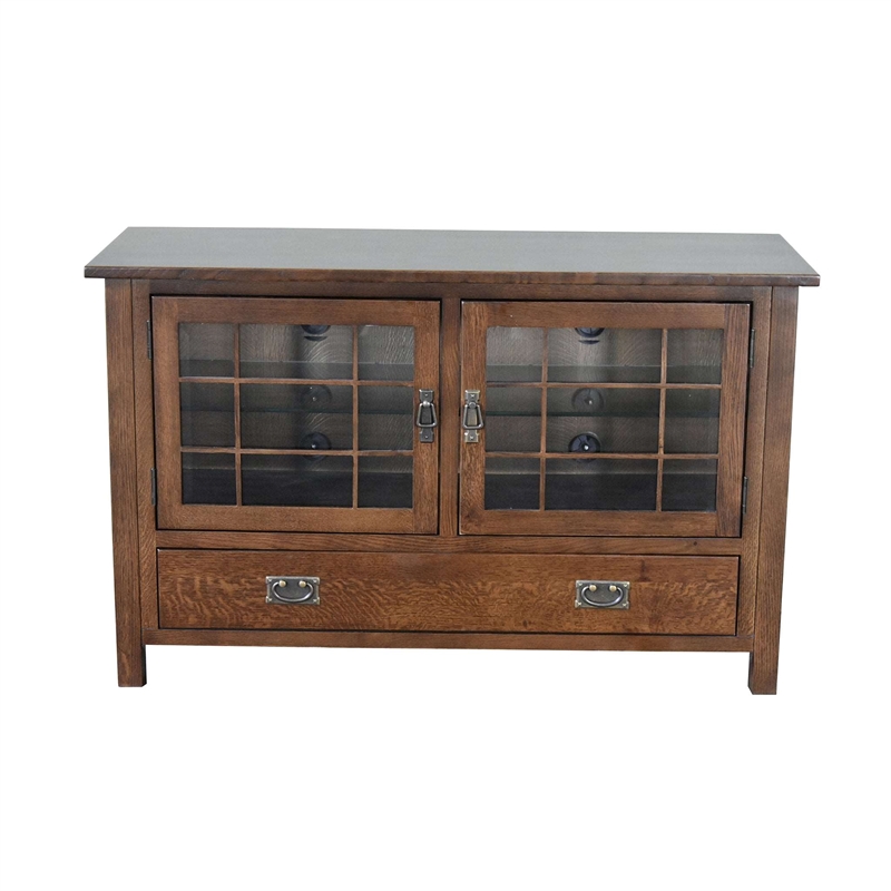 Crafters and Weavers Arts and Crafts Wood TV Stand for TVs up to 48