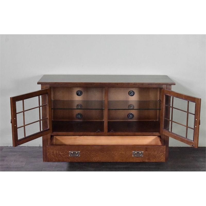 Crafters and Weavers Arts and Crafts Wood TV Stand for TVs up to 48