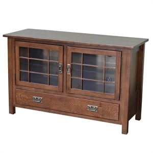 Crafters and Weavers Arts and Crafts Wood TV Stand for TVs up to 48&quot in Dark Oak