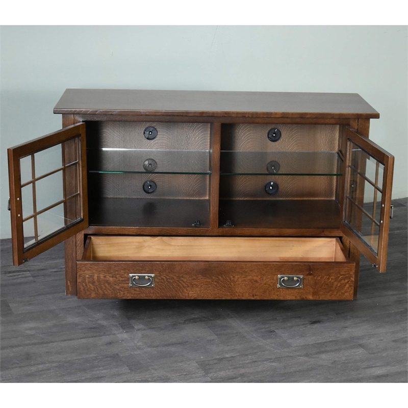 Crafters and Weavers Arts and Crafts Wood TV Stand for TVs up to 48