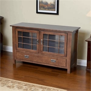 Crafters and Weavers Arts and Crafts Wood TV Stand for TVs up to 48&quot in Dark Oak
