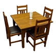 Crafters and Weavers Arts and Crafts 5-Piece Solid Wood Dining Set in Cherry