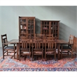 Crafters and Weavers Arts and Crafts Solid Wood Table Set in Dark Walnut