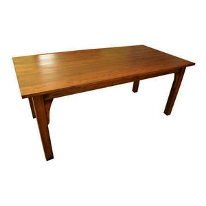 Crafters and Weavers Arts and Crafts Solid Wood Dining Table in Walnut